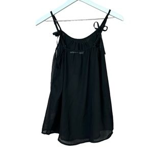 Blue Bird Ruffle Black Tank Top Women Sz S